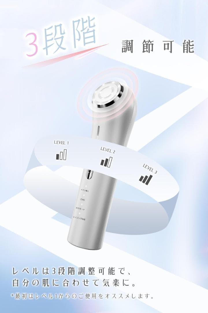 美顔器 定価48000円 イオン導入 温熱 EMS 多機能美容器 ホワイト