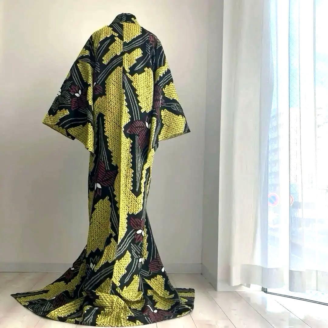 masami 有松絞り浴衣・蜘蛛絞り　菖蒲　身丈169・裄74No.-50