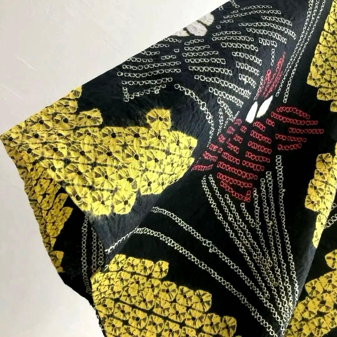 masami 有松絞り浴衣・蜘蛛絞り　菖蒲　身丈169・裄74No.-50