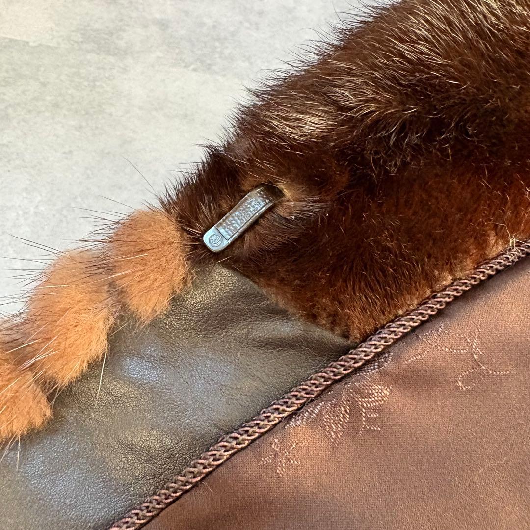 EMBA ミンクファーコート ロングコート 毛皮　ブラウン　11号　エンバ