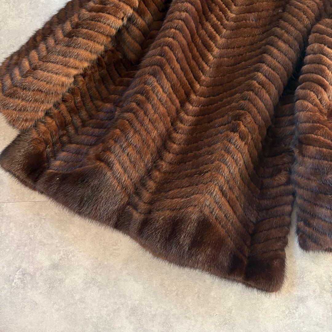 EMBA ミンクファーコート ロングコート 毛皮　ブラウン　11号　エンバ