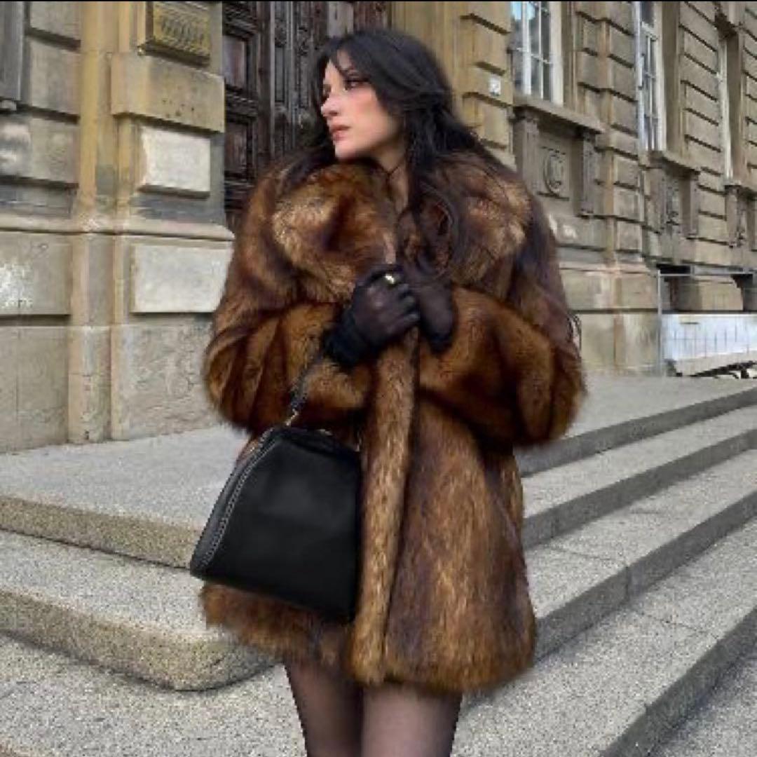 EMBA ミンクファーコート ロングコート 毛皮　ブラウン　11号　エンバ