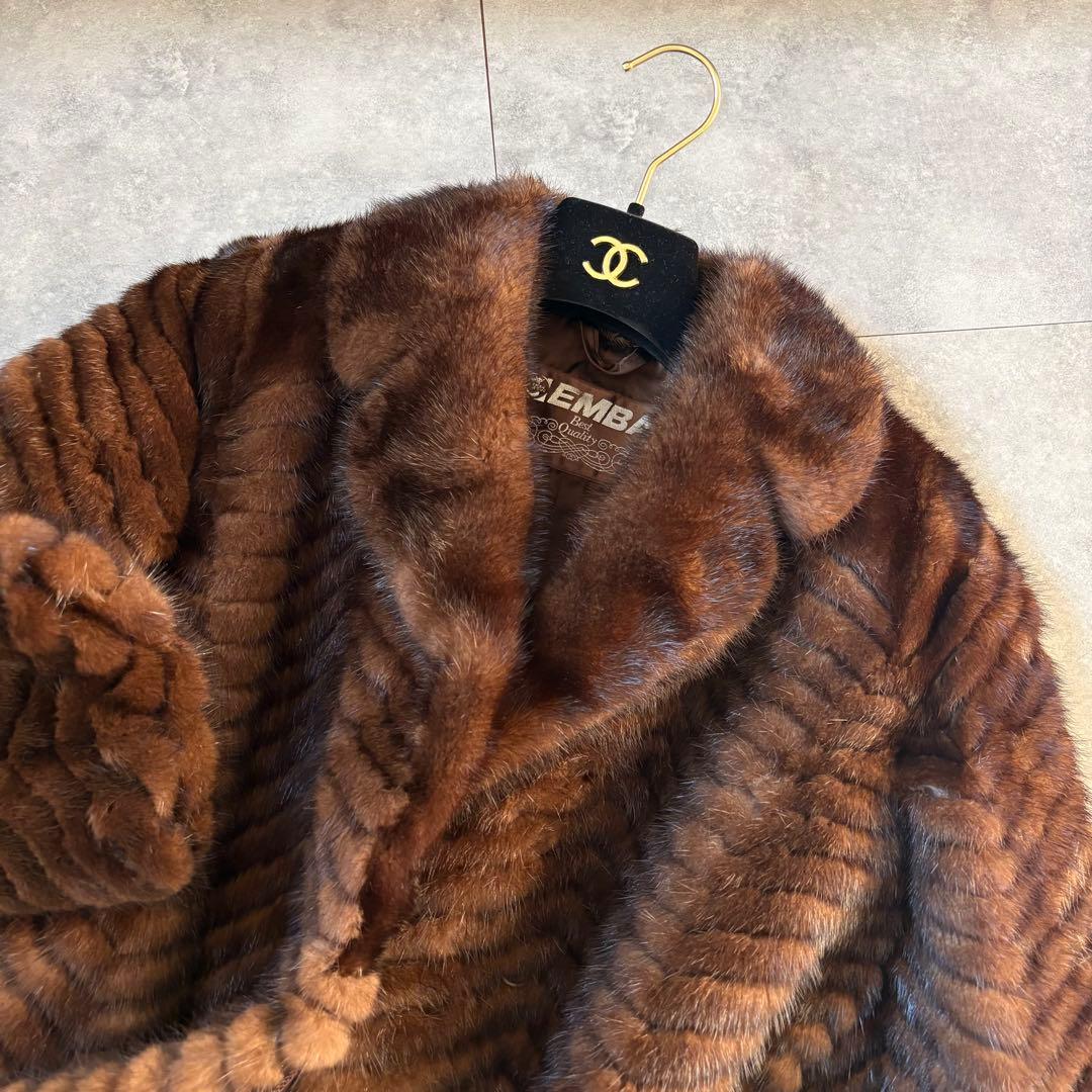 EMBA ミンクファーコート ロングコート 毛皮　ブラウン　11号　エンバ