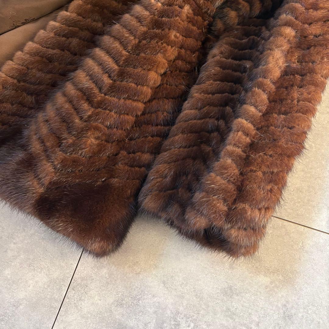 EMBA ミンクファーコート ロングコート 毛皮　ブラウン　11号　エンバ