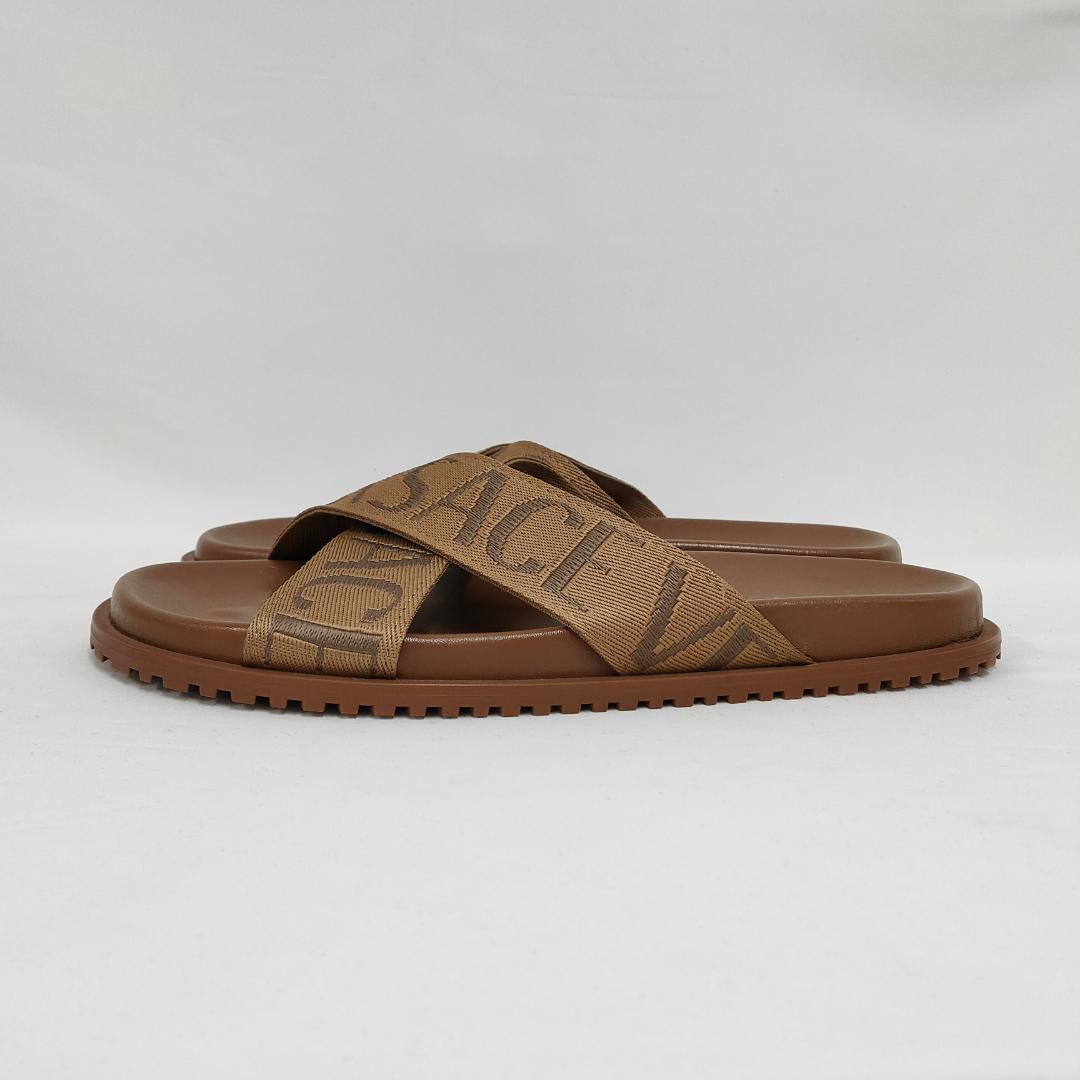 ○★新品 未使用 VERSACE オールオーバー ロゴ サンダル ブラウン