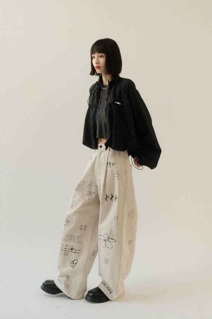 パンツ knuth marf high waist tattoo pants XS