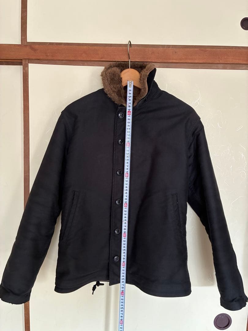 HOUSTON N-1 デッキジャケット 38 レア無地　ブラック