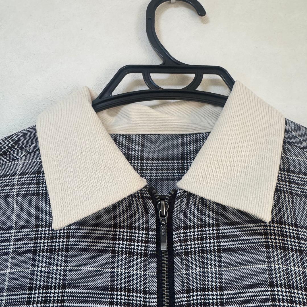 【美品】グレンチェックドロストワンピース　rienda golf