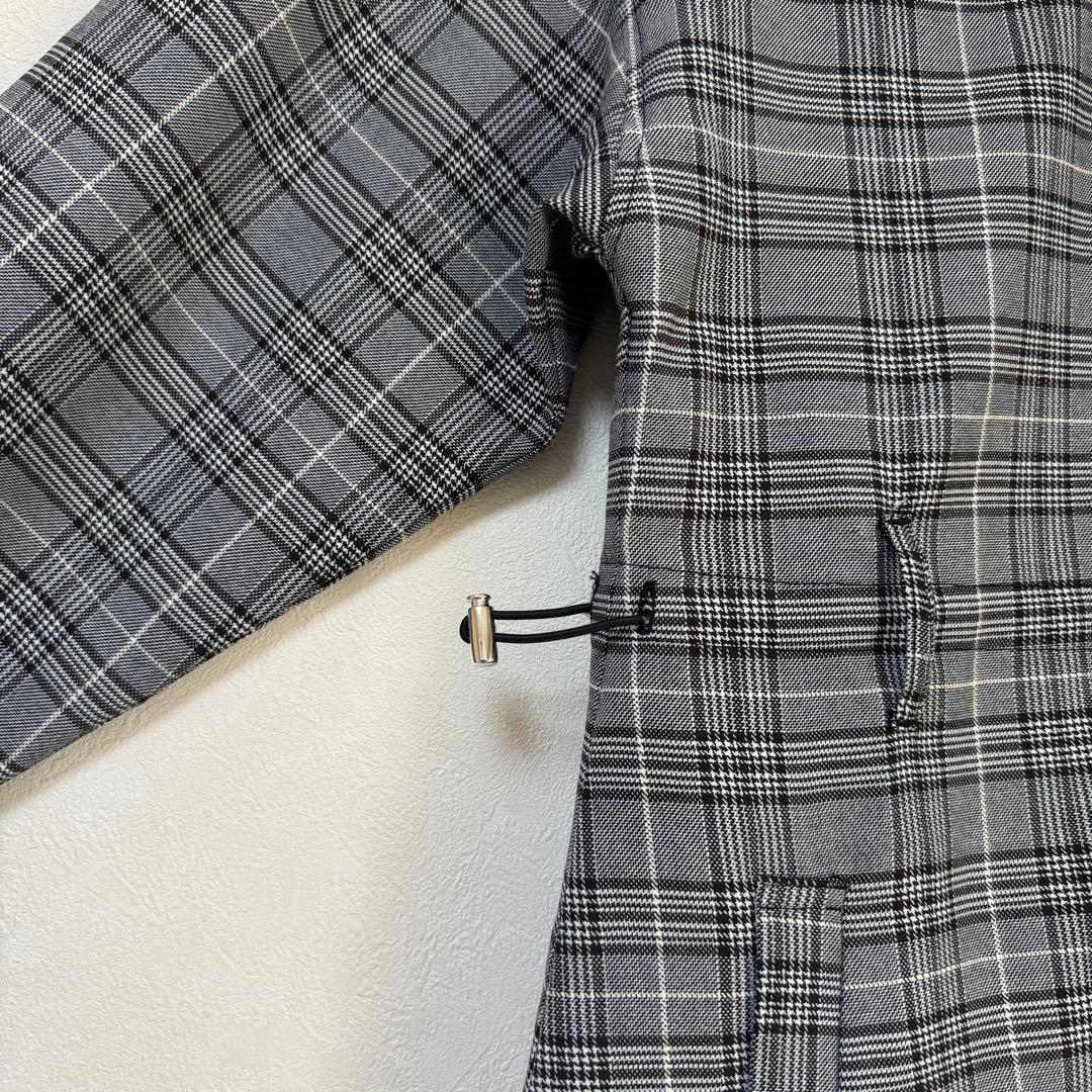 【美品】グレンチェックドロストワンピース　rienda golf