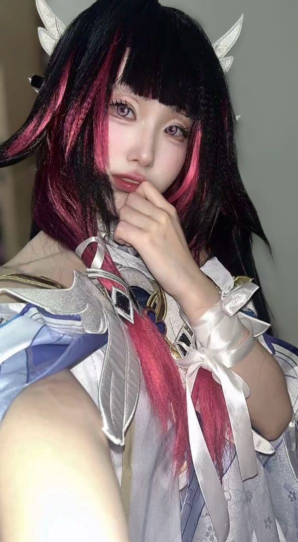 原神少女　コロンビーナコスプレウィッグ付き