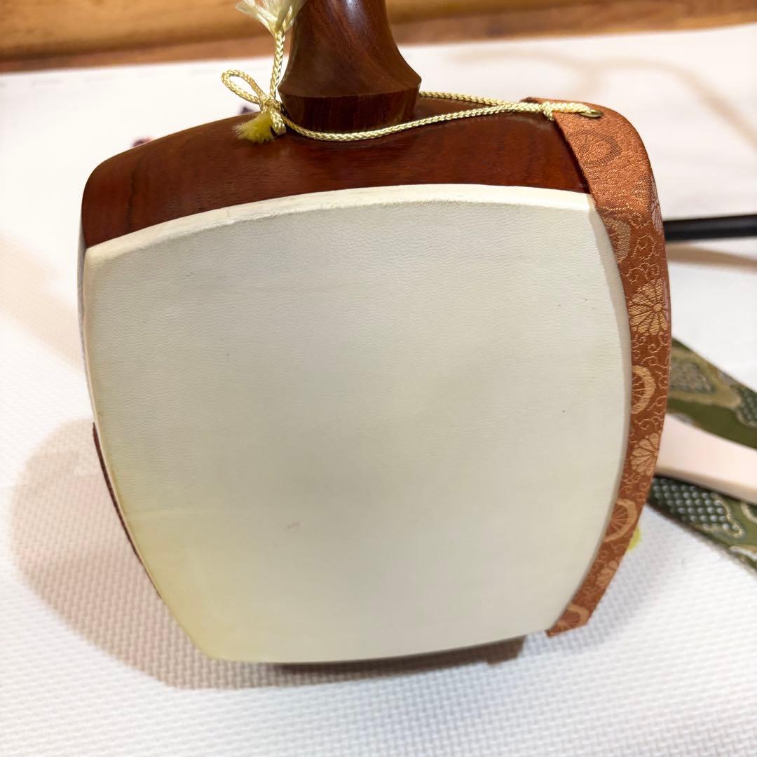 三味線 中棹 丸内胴 山サワリ 鼈甲バチ 犬皮