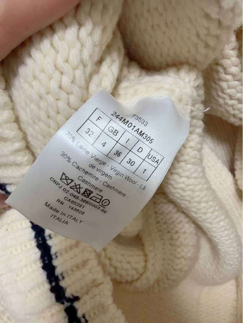 ChristianDior トグルボタン付きローゲージニットカーディガン 32