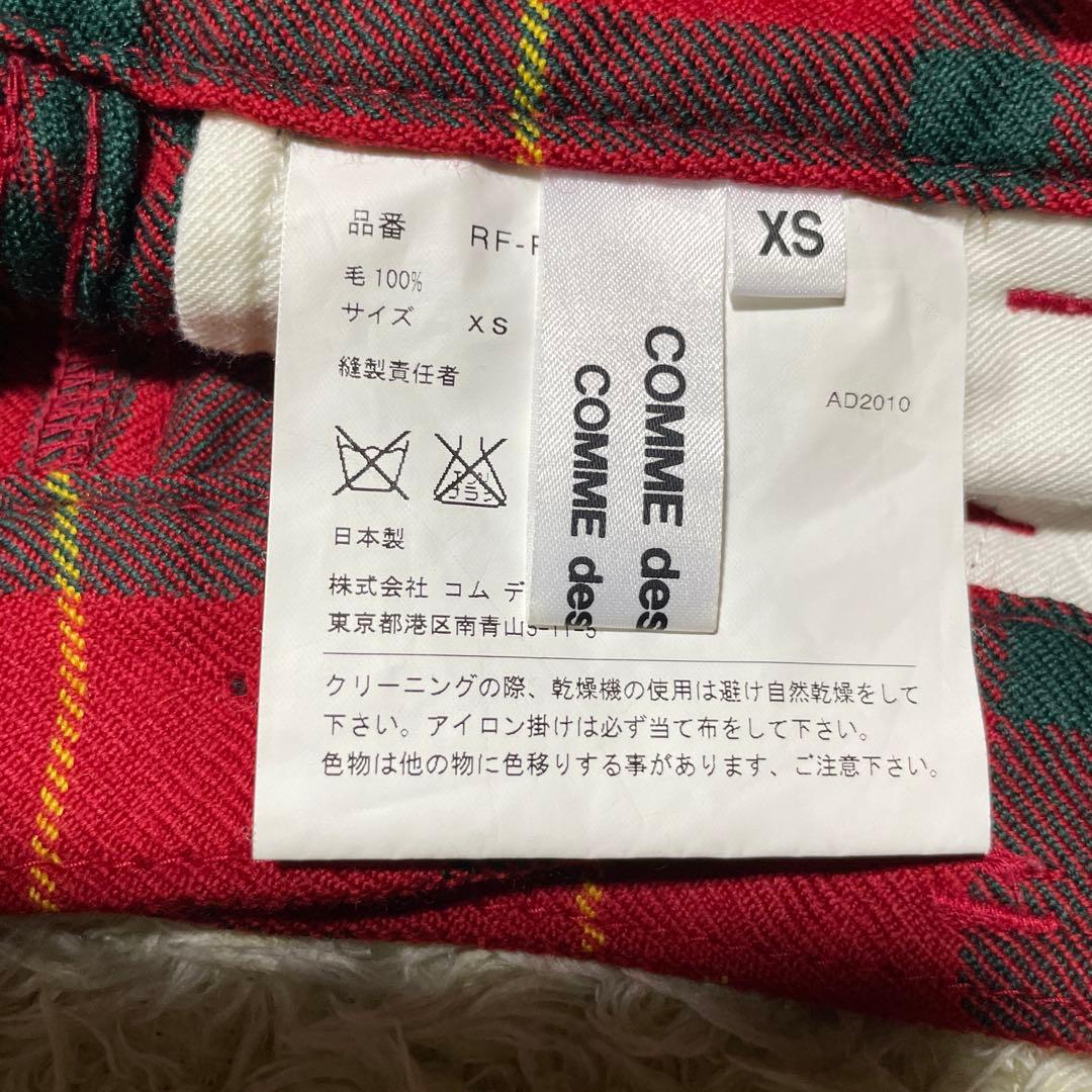 コムデギャルソン　レッド　タータンチェック　ハーフパンツ　XS