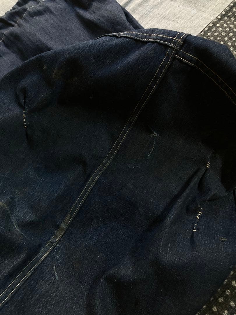 30s 40s ヴィンテージ デニム ランドリーバッグ 真紺 ARMY NAVY