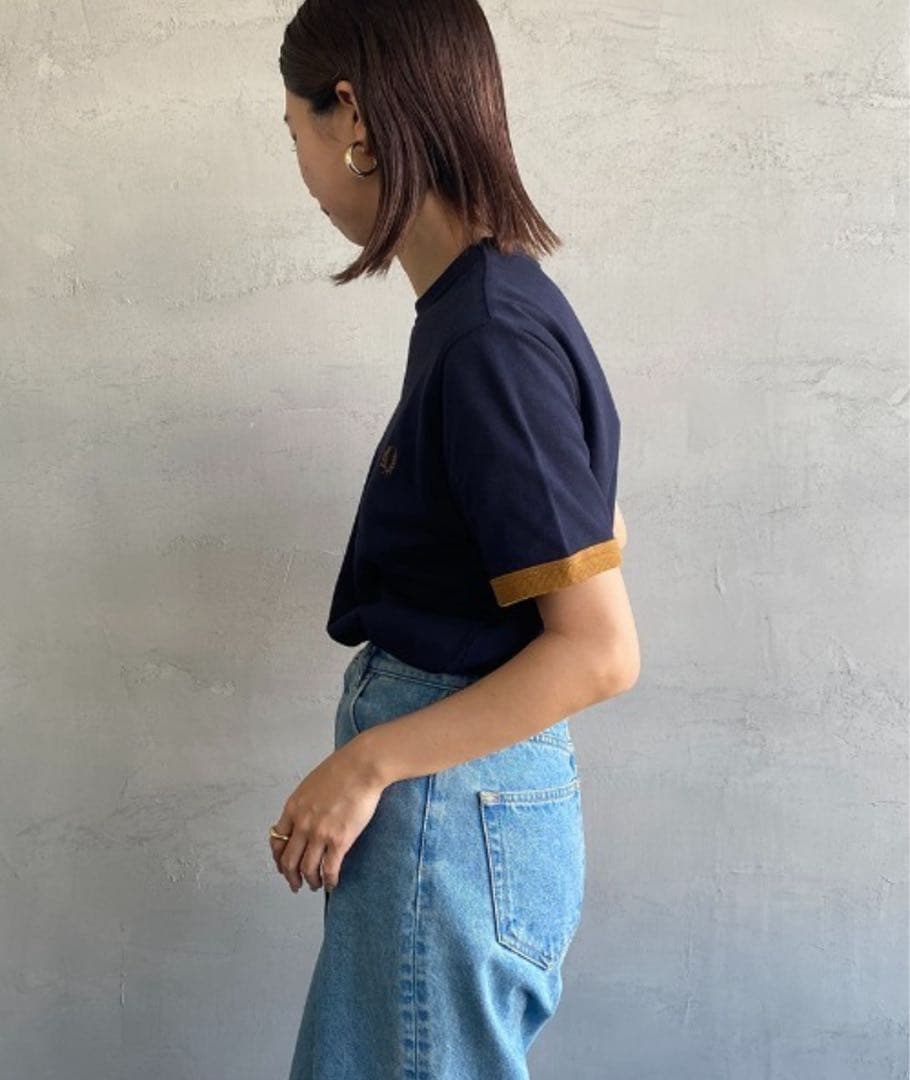 FRED PERRY フレッドペリー　別注 ワンポイントロゴ刺繍 鹿の子Tシャツ