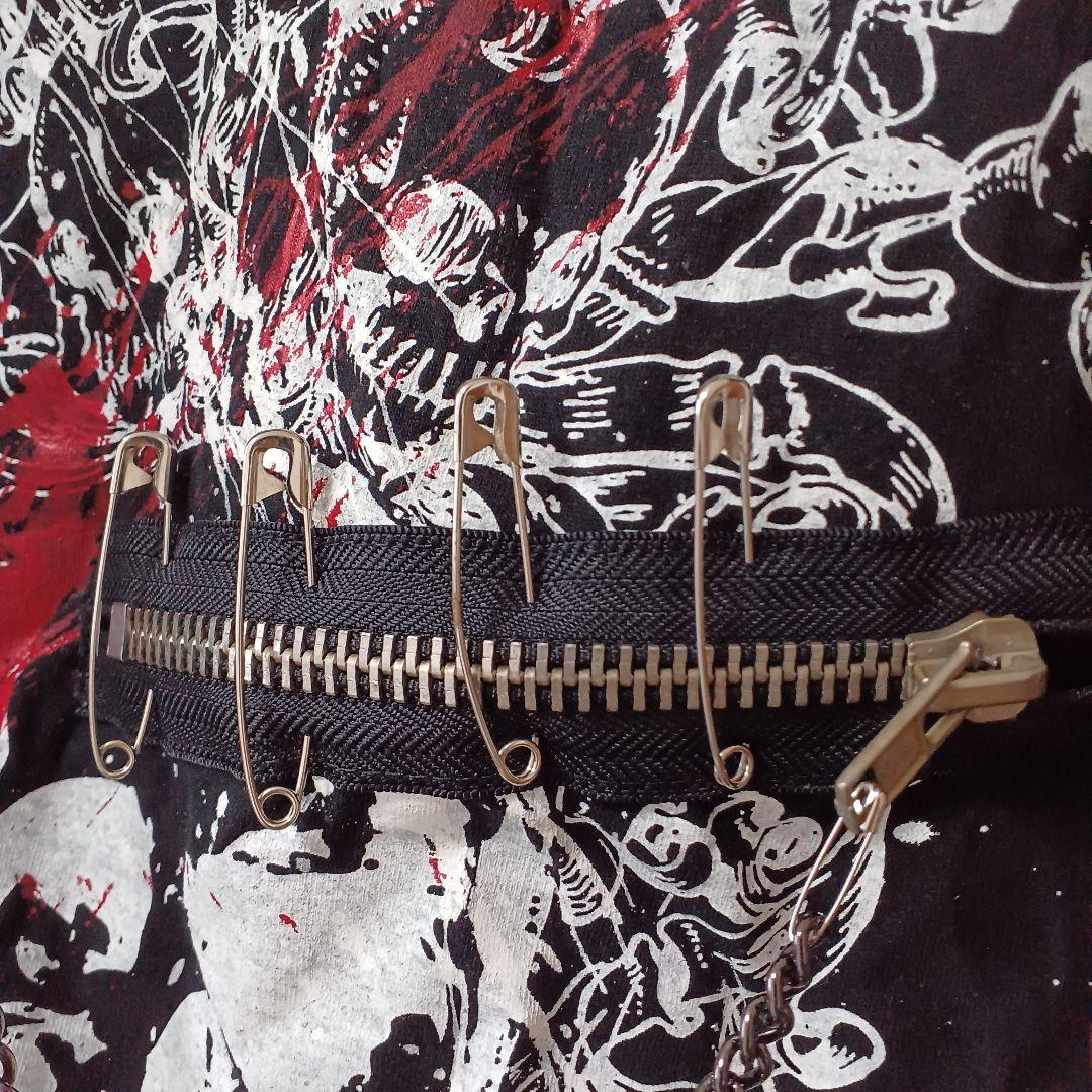 SEX POT ReVeNGe ペイント チェーン 安全ピン ジッパー Tシャツ