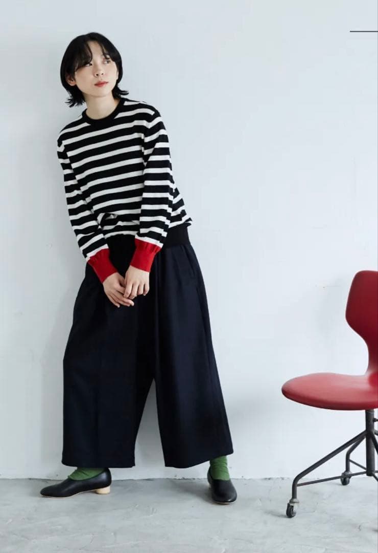 atelier naruse アトリエナルセ　ウールフラノガウチョパンツ