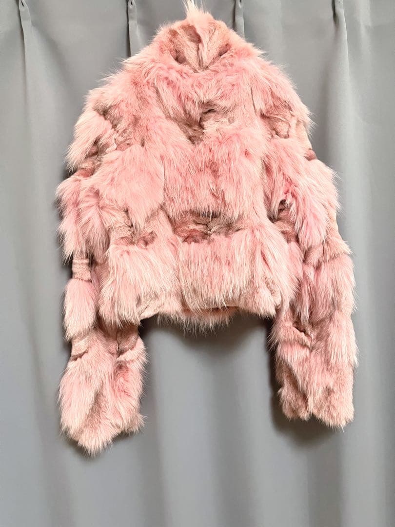 グラデーションピンクショート丈ファーコート ファージャケット y2k グランジ