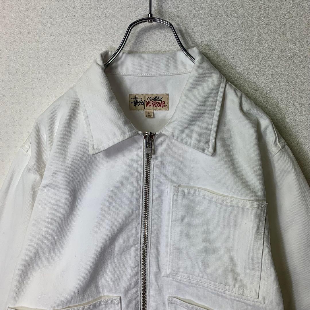 ジャケット・アウター stussy overdyed zip work jacket S bone