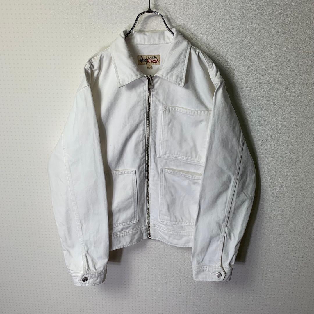 ジャケット・アウター stussy overdyed zip work jacket S bone