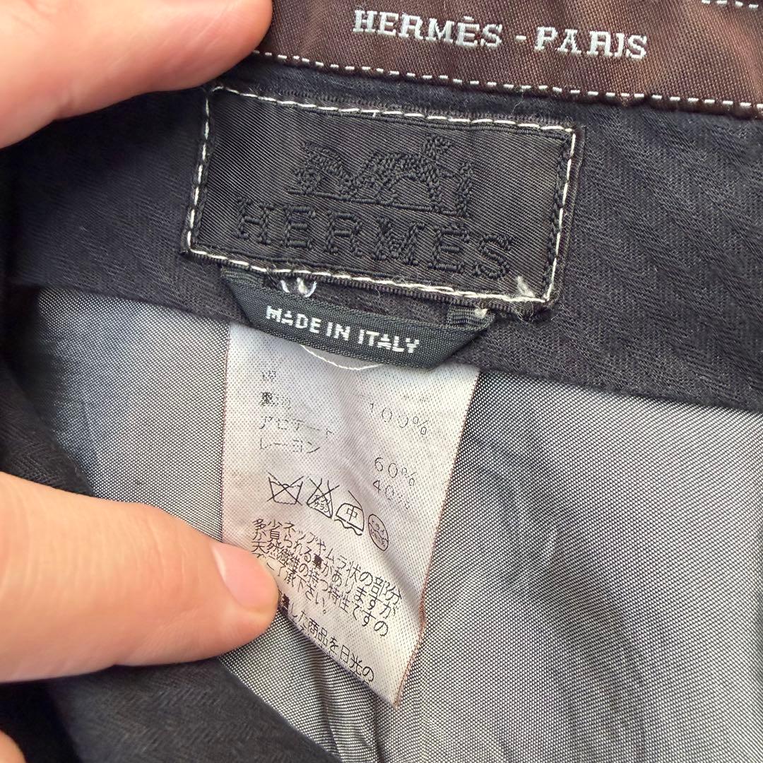 【激安】HERMES ワイドストレート　コットンスラックス