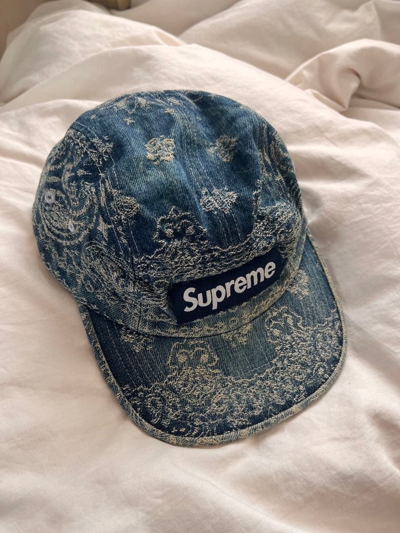 Supreme デニム刺繍キャップ
