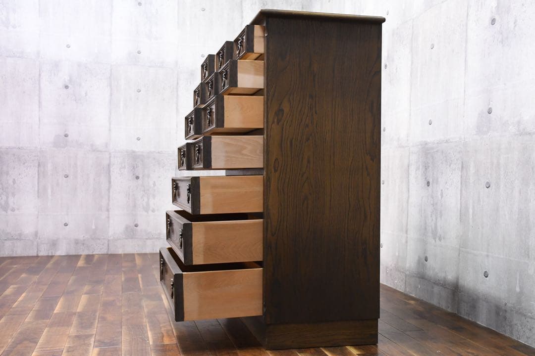 EHK65 永田良介商店 小物整理ダンス 50万 ナラ材(オーク材) 神戸洋家具