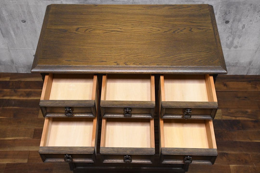 EHK65 永田良介商店 小物整理ダンス 50万 ナラ材(オーク材) 神戸洋家具