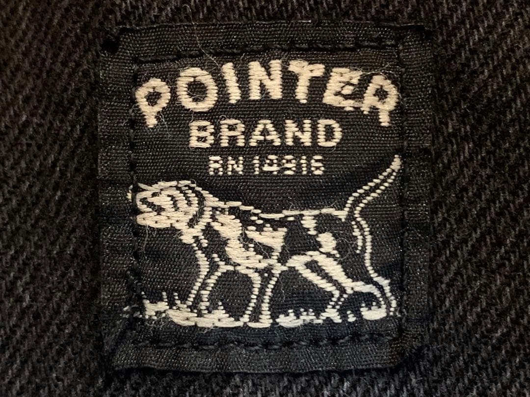 先染め POINTER BRAND ブラックデニム カバーオール L ポインター