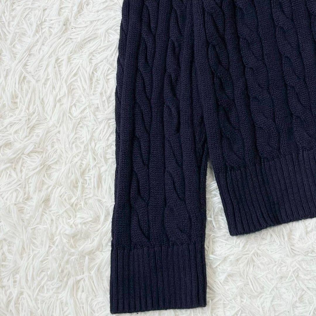 ポロ　ラルフローレン　ケーブルニット　ハーフジップ　紺　ポニー　大きいサイズ