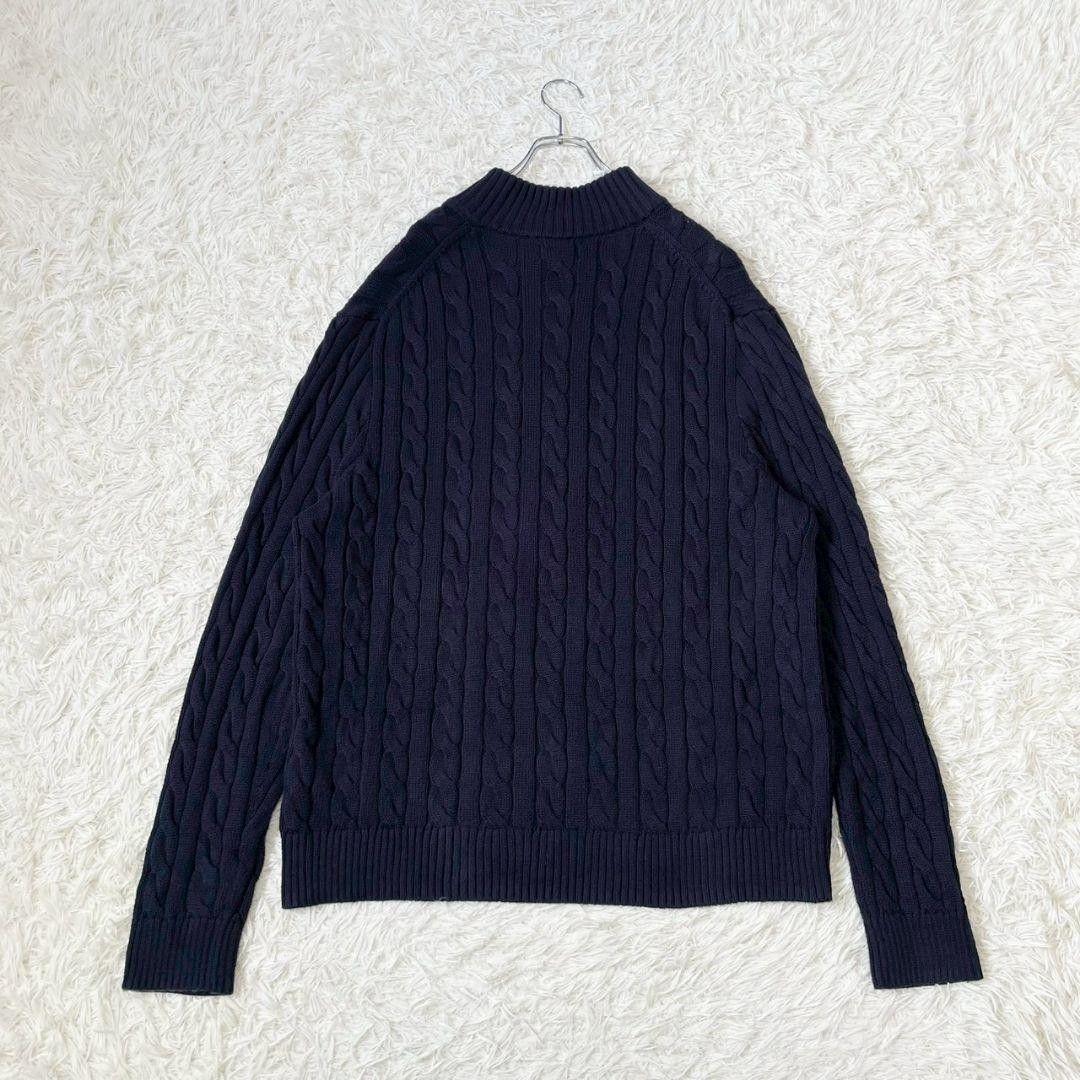 ポロ　ラルフローレン　ケーブルニット　ハーフジップ　紺　ポニー　大きいサイズ