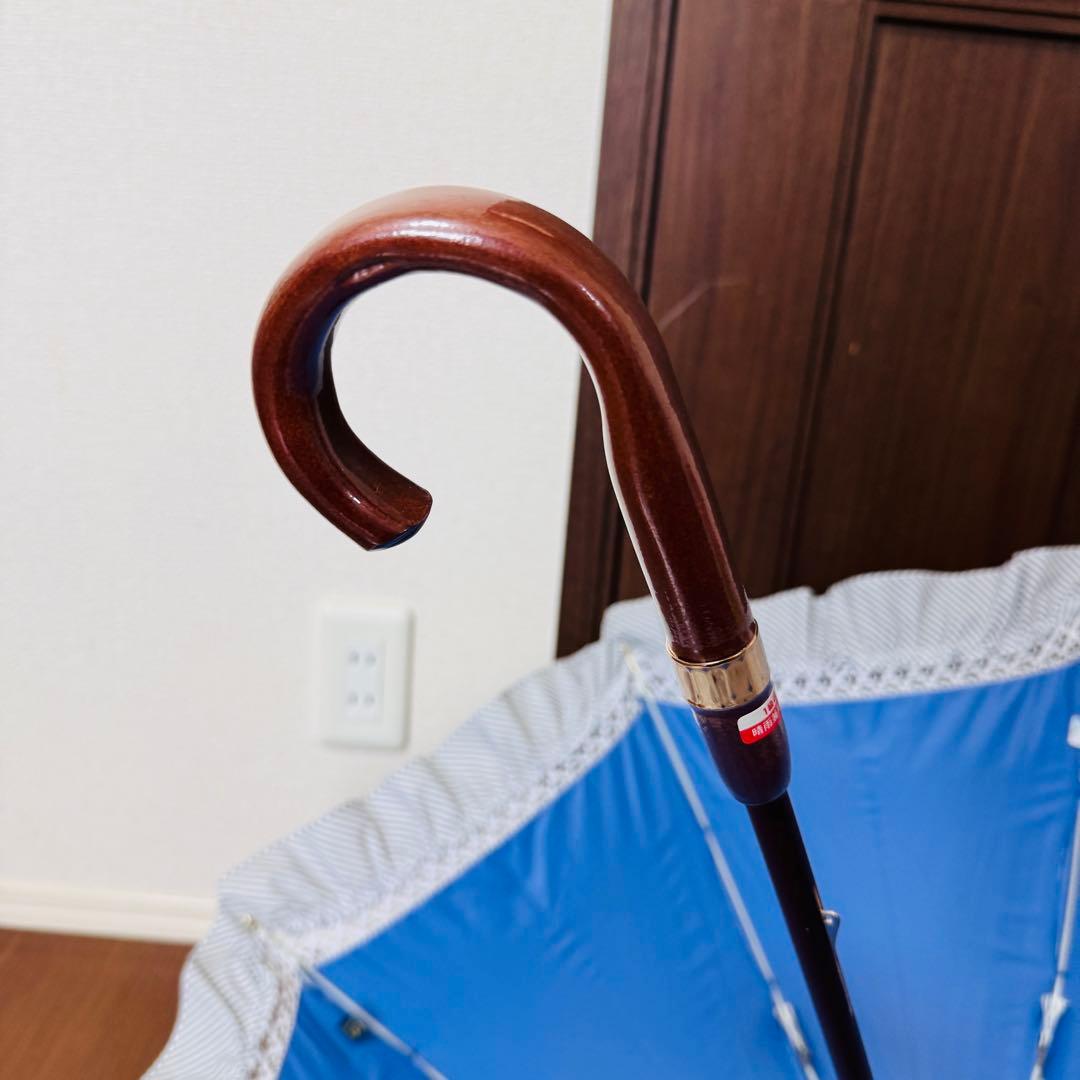 ポロラルフローレン ショートパラソル 晴雨兼用 ストライプフリル 新品 レッド