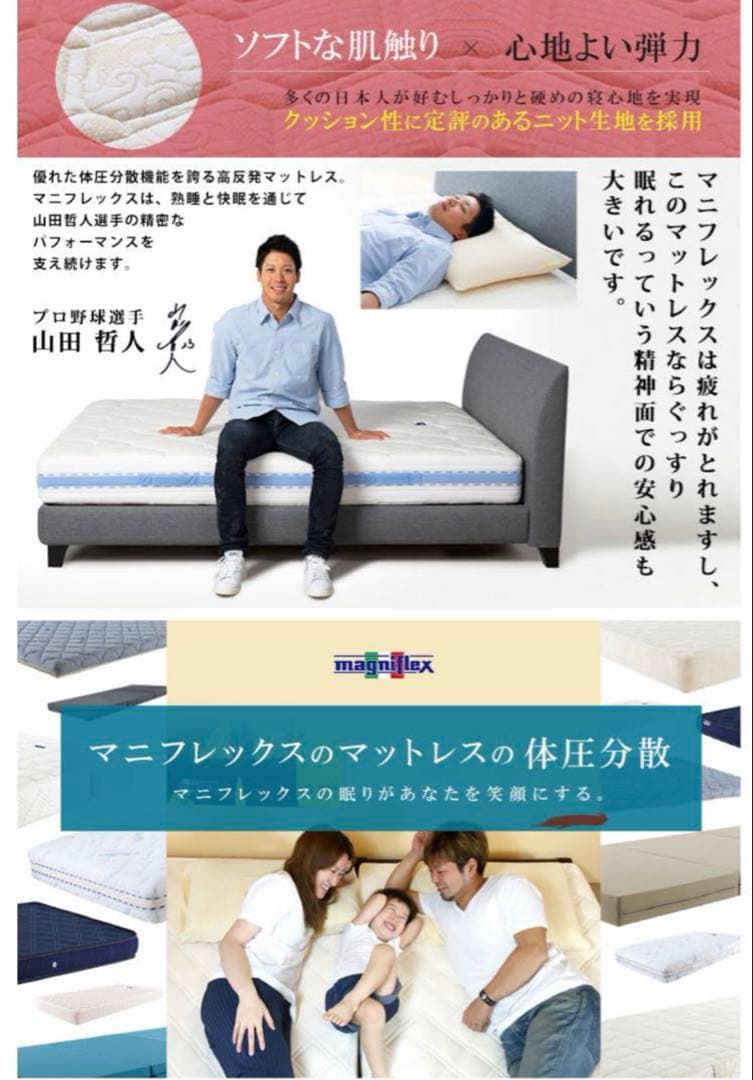 新品未使用 マニフレックス モデル246 シングル マットレス S