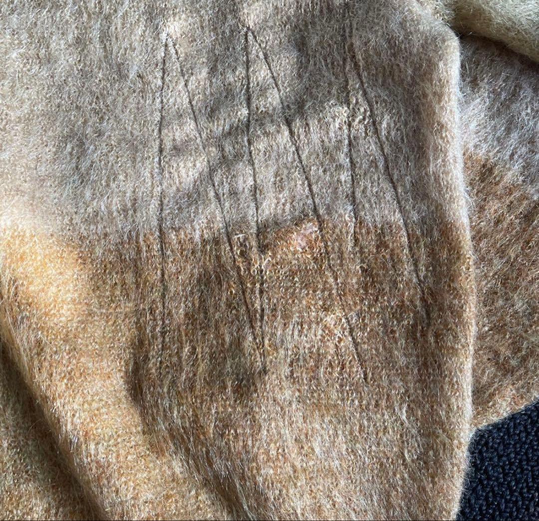 60sモヘアニット　モヘヤニット　毛束長め　アメリカ製　ボーダ