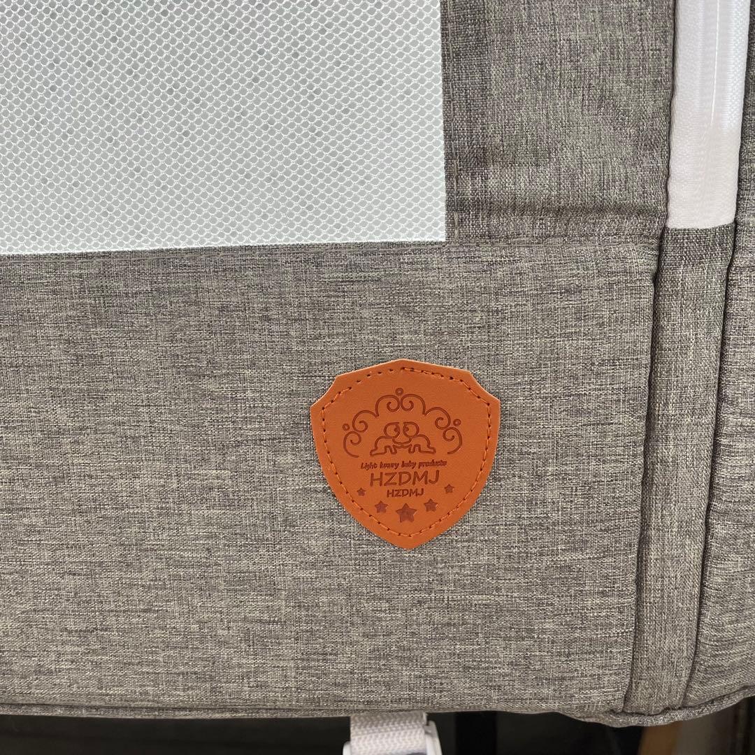 折りたたみ式ベビーベッド グレー　HZDMJ