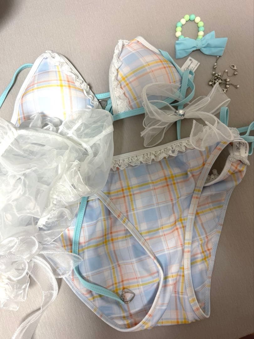 Malymoon シルキーシャボンチェックビキニ マリームーン