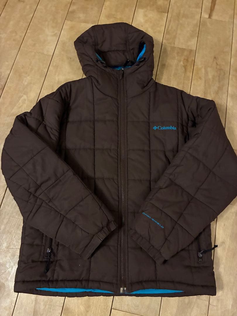 Columbia hooded puffer jacket ブルー