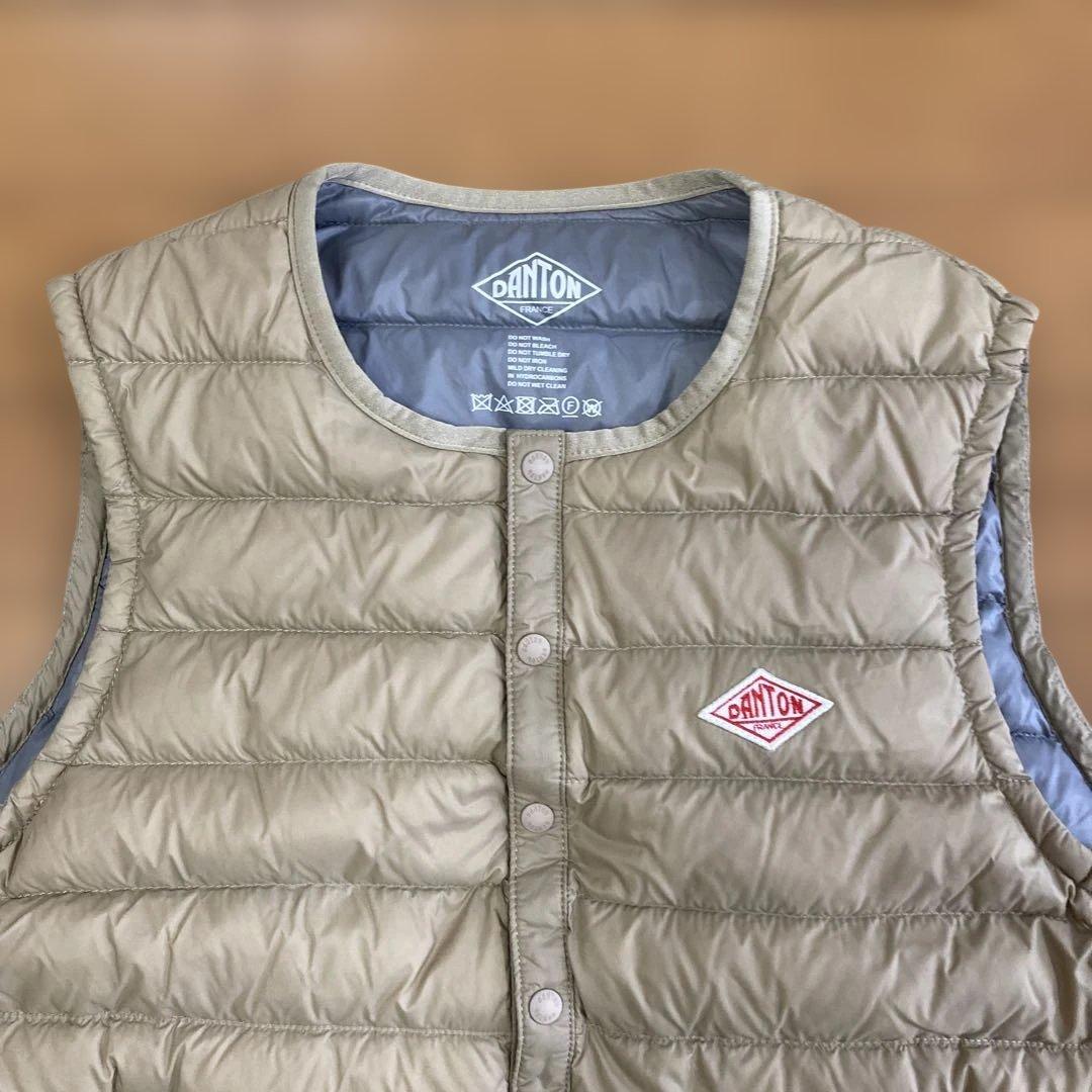 超美品【DANTON/ダントン】ライトダウンベスト36size ベージュ