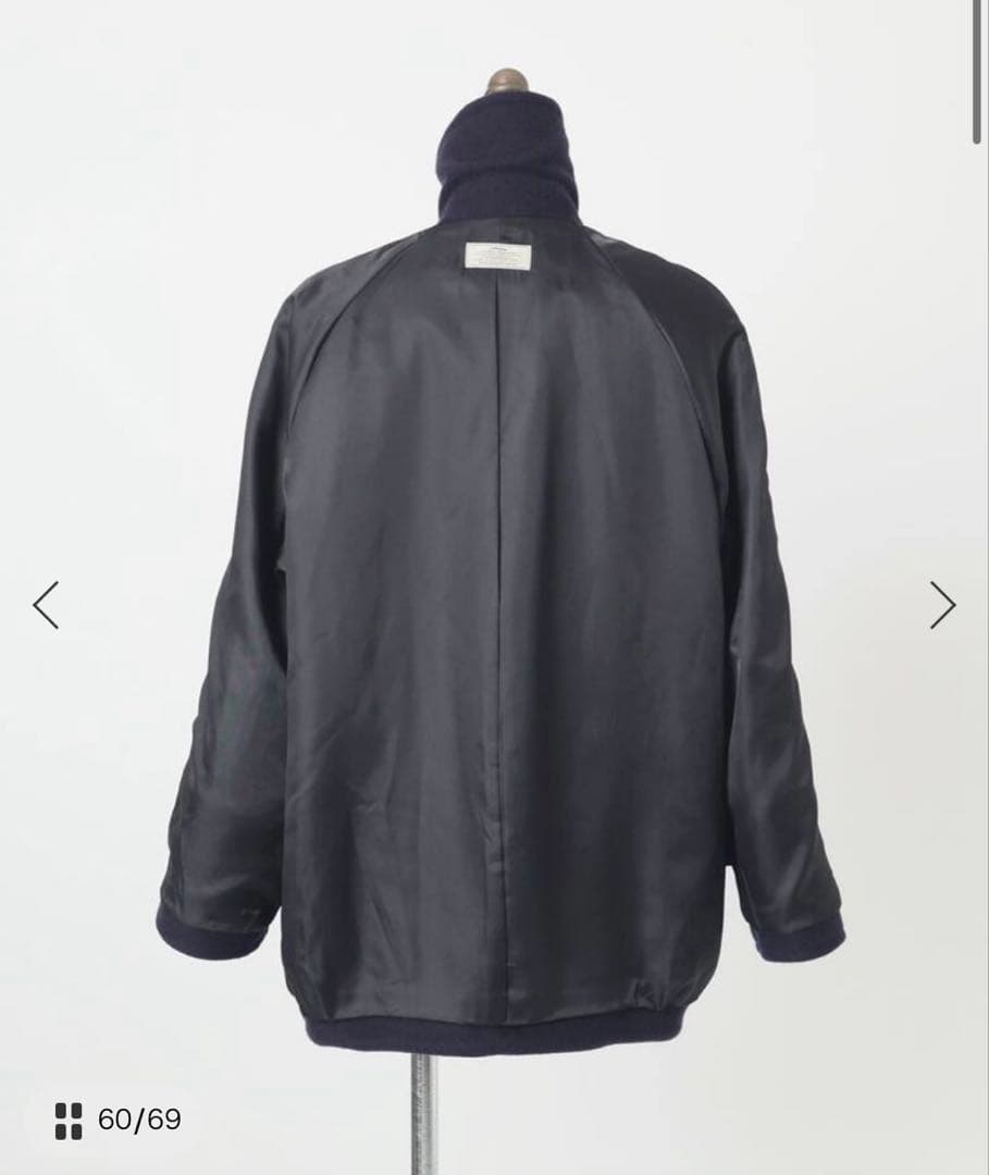 ★お値下げ　尾州ウールスーパー100モッサPコート　36 ネイビー