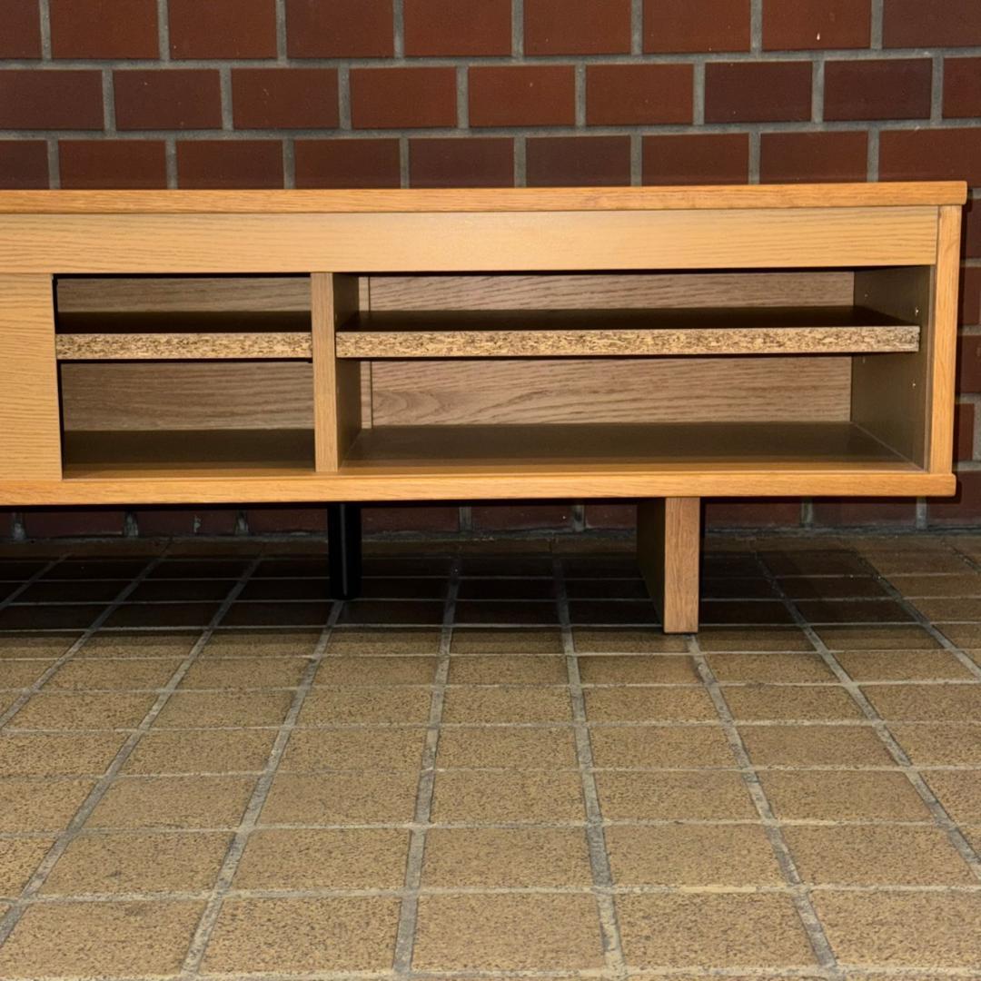 ☆☆無印良品　オーク材AVラック薄型（引戸）・幅150㎝　MUJI