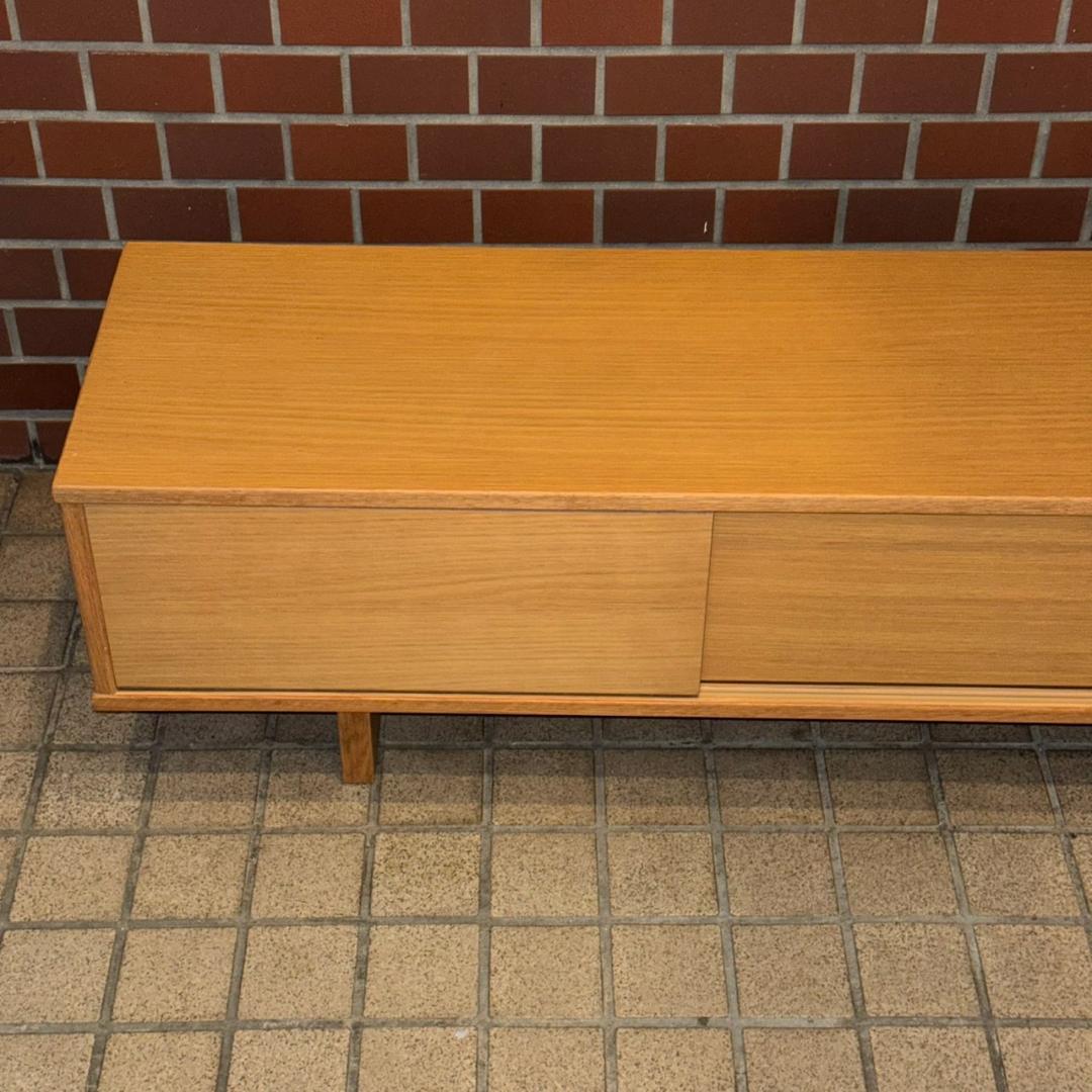 ☆☆無印良品　オーク材AVラック薄型（引戸）・幅150㎝　MUJI