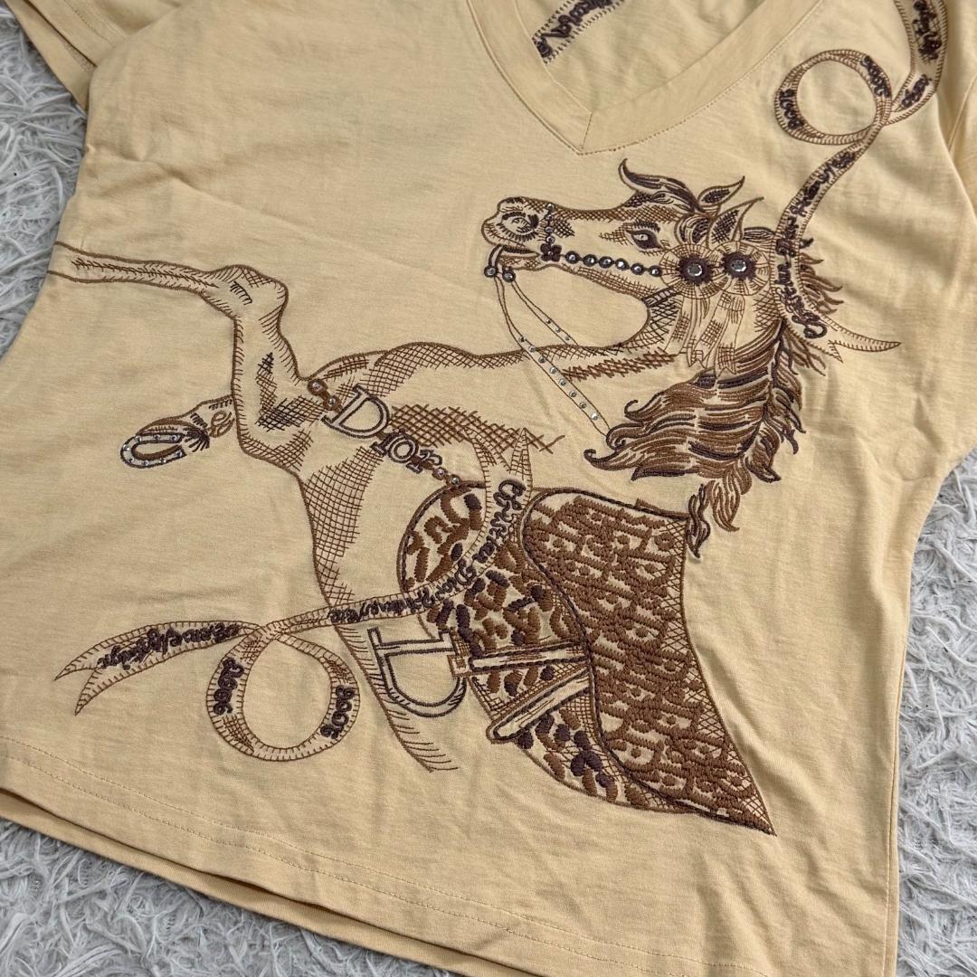 16572✨クリスチャンディオール ガリアーノ期 Tシャツ 刺繍 オブリーク 馬