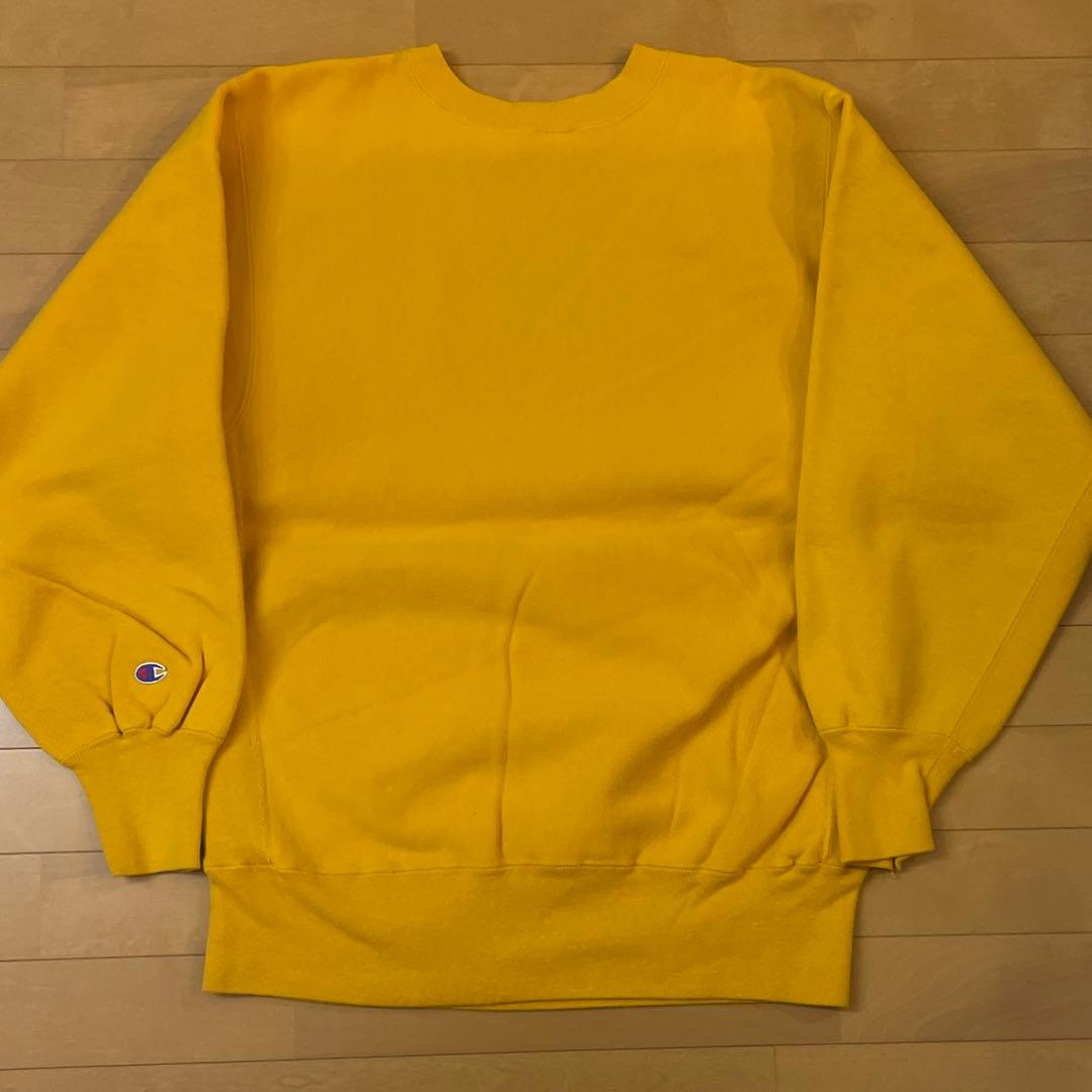 ま*こ様 黒染み込み マスタードイエロー チャンピオン リバースウィーブ