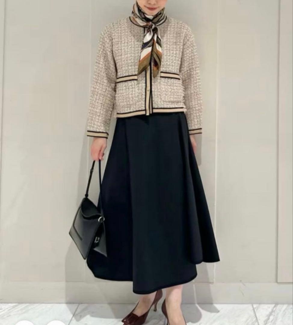 TOMORROWLAND ニットコンビツイード クルーネックジャケット