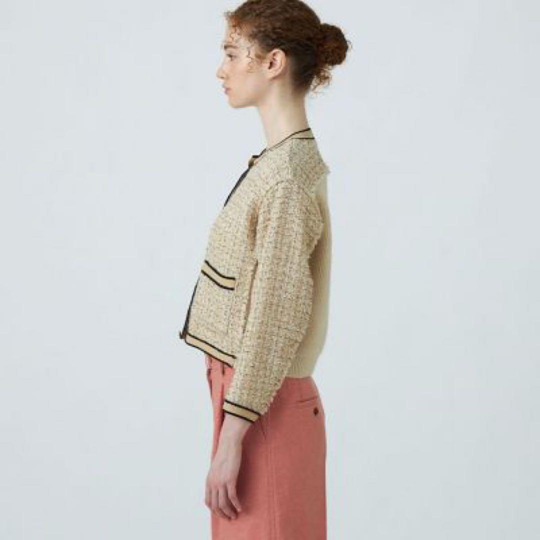 TOMORROWLAND ニットコンビツイード クルーネックジャケット