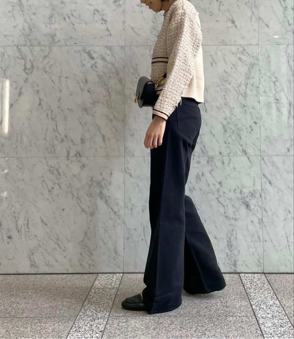 TOMORROWLAND ニットコンビツイード クルーネックジャケット