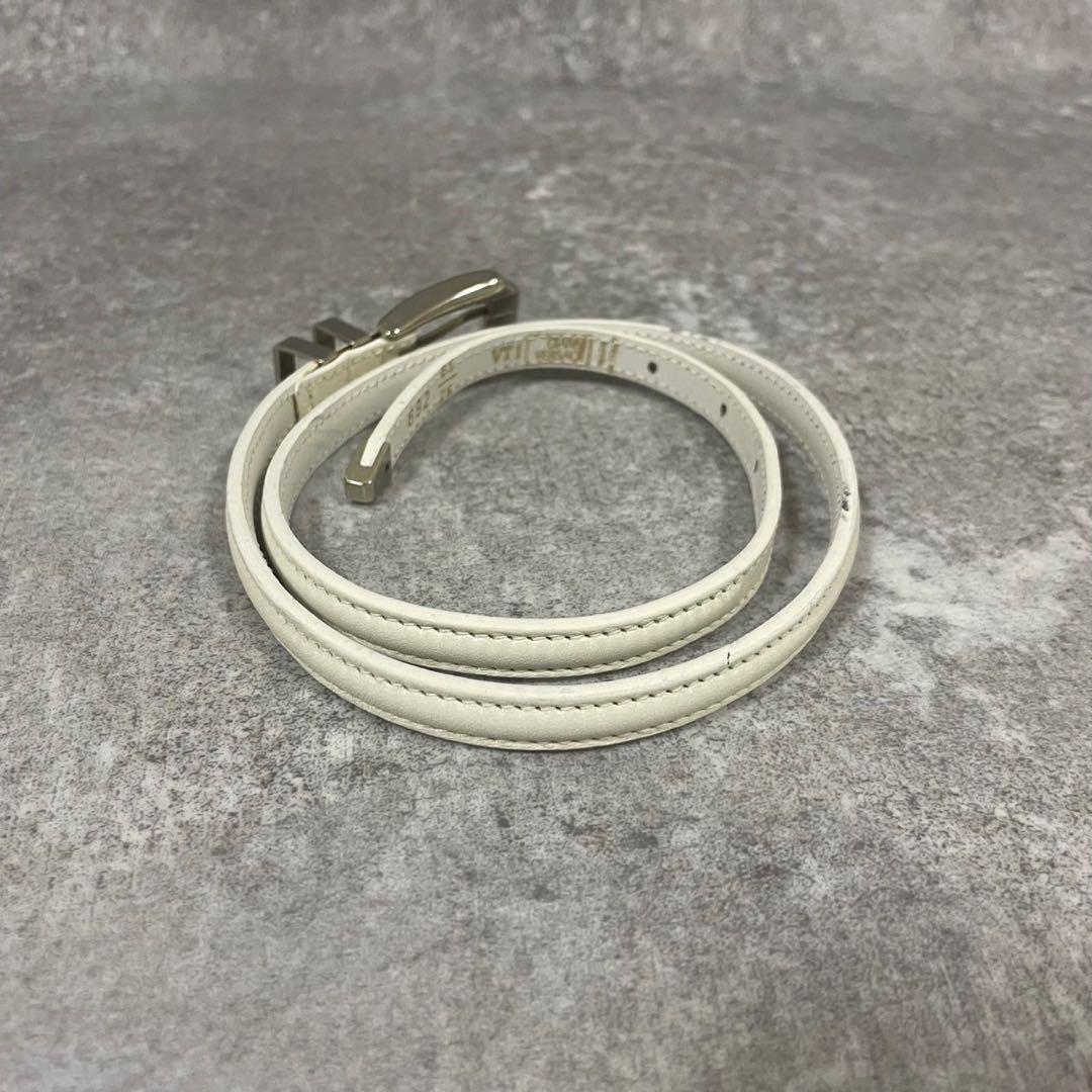 ヴェルサーチ　ベルト　レザー　ホワイト　シルバー　ウエスト