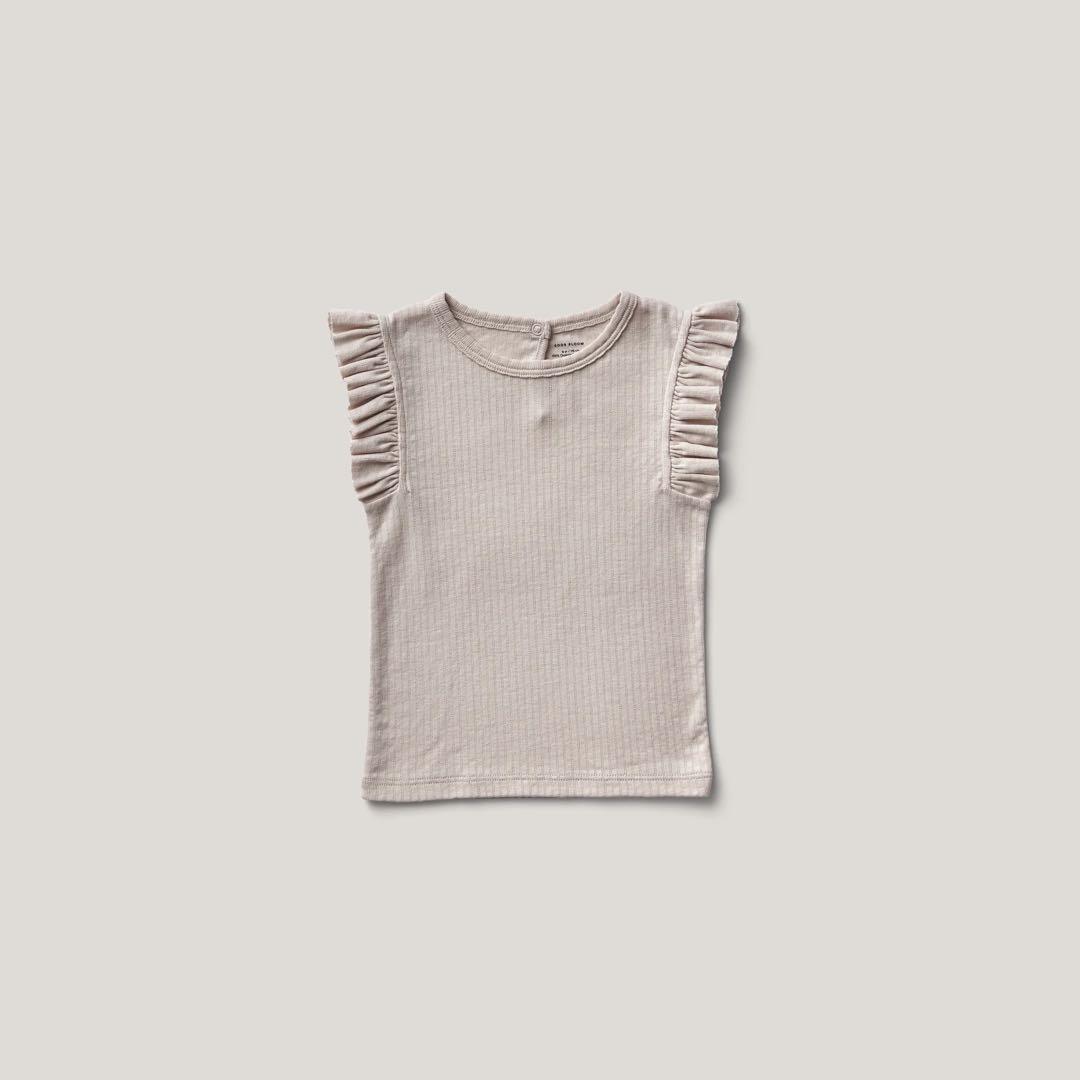 新品Soor Ploom Frill Tee 6Y Dove Pointelle