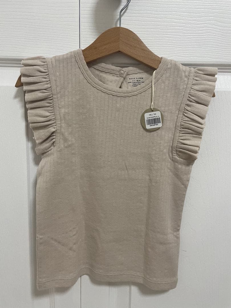 新品Soor Ploom Frill Tee 6Y Dove Pointelle