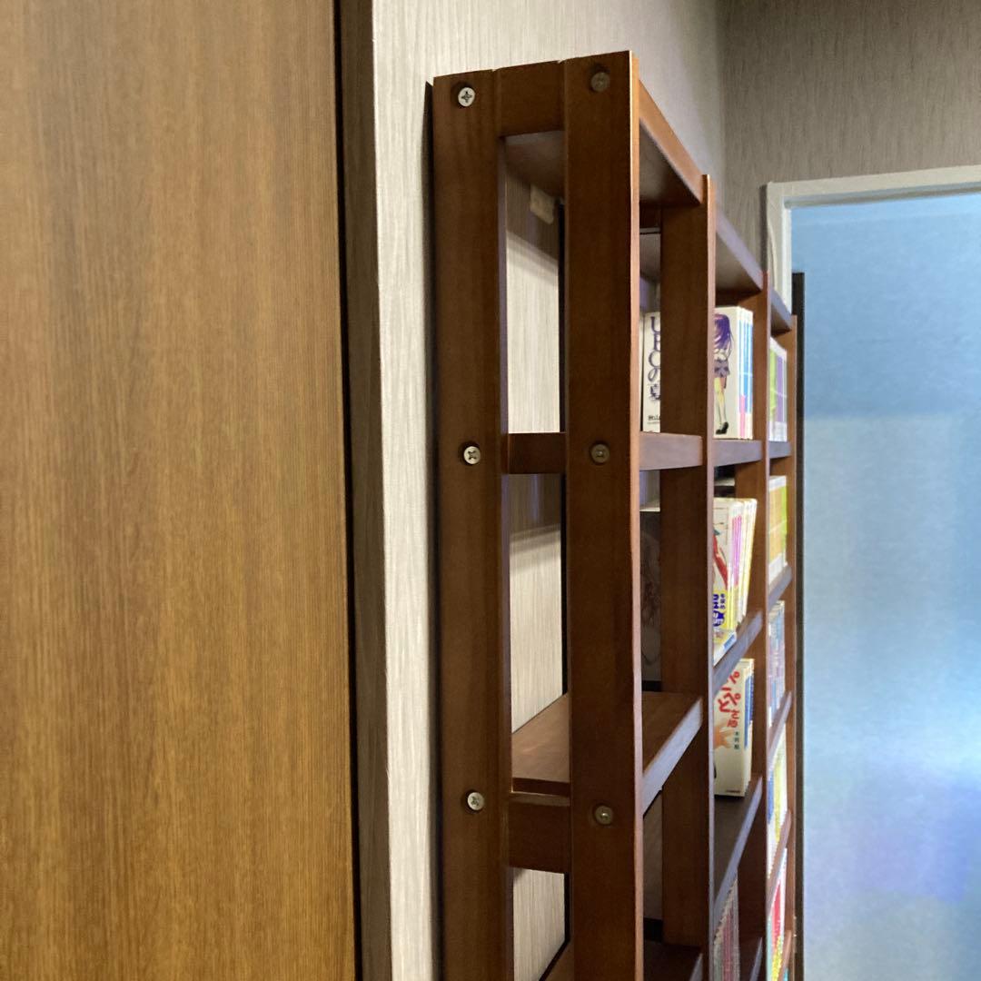 ベルメゾン 突っ張らずに取り付けられる薄型ラック 本棚 幅30 ダークブラウン